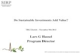 Do Sustanaible Investments Add Value? - Lars Hassel