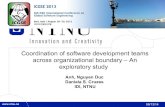 Coordination of software development teams across organizational boundary – An exploratory study