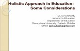 Holistic Approach in Education: Some Considerations