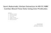 Semi automatic vortex extraction in 4 d pc-mri cardiac blood flow data using line predicates