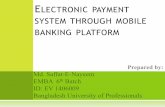Electronic Payment System via mobile banking platform