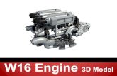 W16 Engine 3D Model