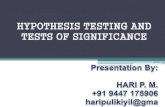 Hypothesis Testing and Tests of Significance