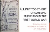 All in it together? Organising musicians in the First World War