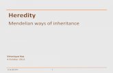 Heredity, Mendelian ways of inheritance