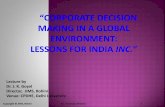 Corporate decision making in golbal environment lessons for India Iinc