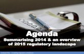 Overview of the 2014-2015 regulatory landscape