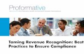 Taming Revenue Recognition: Best Practices to Ensure Compliance