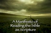 A Manifesto Of Reading The Bible As Scripture