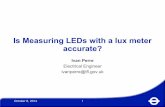 PLS 2014: Is measuring LED illuminance with a lux meter accurate?