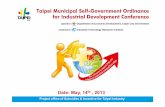 Taipei municipal self government ordinance for industrial development conference - subsidies & incentives for taipei