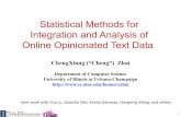 Statistical Methods for Integration and Analysis of Online Opinionated Text Data