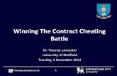 Winning The Contract Cheating Battle - University of Sheffield - 2 December 2014