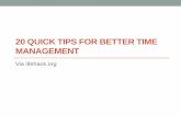 20 Quick Tips For Better Time Management