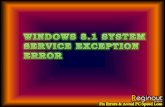 Windows 8.1 system service exception error
