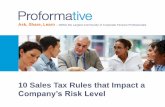 10 Sales Tax Rules That Impact a Company’s Risk Level