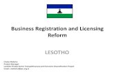 Business Registration and Licensing Reform Lesotho - Chaba Mokuku