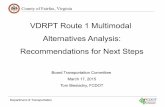 VDRPT Route 1 Multimodal Alternatives Analysis: Recommendations for Next Steps