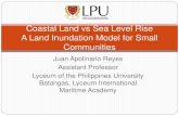 Coastal land vs sea level rise