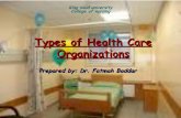 Classification of health care organizations