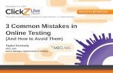 ClickZ Live -- Chicago 2014: 3 Common Testing Mistakes (and how to avoid them)