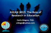 The role of research in graduate education ASEAN 2015