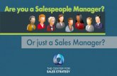 Are you a salespeople manager or just a sales manager?