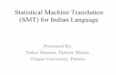 Statistical machine translation for indian language   copy