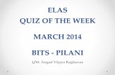 Quiz of the Week (BITS Pilani), March 2014