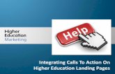Integrating calls to action on higher education landing pages