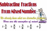 Subtracting Fractions from Mixed Number