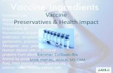 Vaccine Preservatives & Human Health