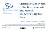 Critical issues in the collection, analysis and use of student (digital) data