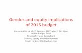 Gender and Equity Implications of Indian Budget, 2015