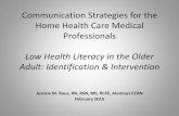 Low Health Literacy in the Older Adult: Identification & Intervention power point 2.1.15