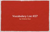 VOCABULARY LIST #27