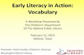 Early Literacy in Action: Vocabulary
