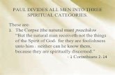 3 Spiritual Categories of Men according to Paul