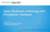 Open Textbook Authoring with PressBooks Textbook