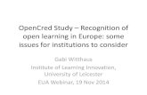 OpenCred Study – Recognition of open learning in Europe: some issues for institutions to consider