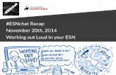 #ESNchat Recap - November 20, 2014 - Working Out Loud