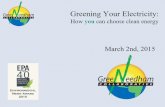 Greening your electricity - Green Needham meeting 3/2/15