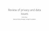 Current Privacy and Data Issues (for people who care about open data!)