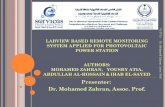 Lab view based remote monitoring system applied for photovoltaic