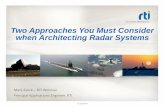 Two Approaches You Must Consider when Architecting Radar Systems