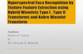 Hyperspectral face recognition by texture feature extraction using hybrid wavelets type i %2c type ii transforms and kekre wavelet transform