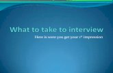 What to take to interview