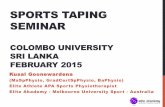 Sports Taping Seminar for Therapists, Coaches & Athletes