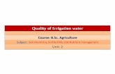 B Sc Agri II Sc,Sf & Nm, U 2 Quality Of Irrigation Water