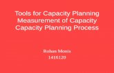 Tools for capacity planning, measurement of capacity, capacity planning process